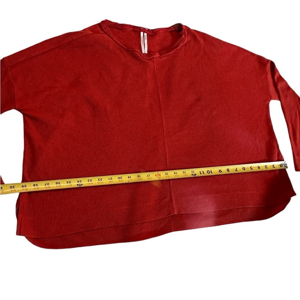 Anthropologie | Nori Red Waffle Knit Thermal Pullover Sweater Over Tunic… - Picture 9 of 17
